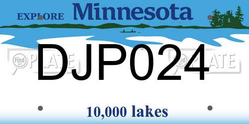 DJP024 Minnesota License Plate