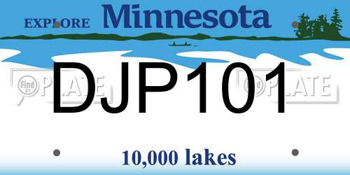 DJP101 Minnesota License Plate