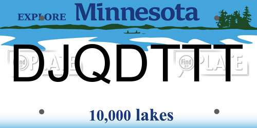 DJQDTTT Minnesota License Plate