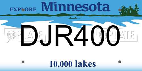 DJR400 Minnesota License Plate