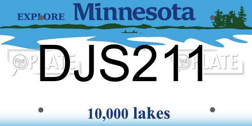DJS211 Minnesota License Plate