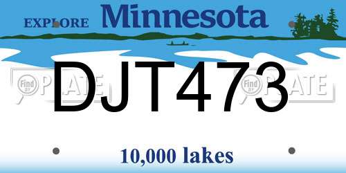 DJT473 Minnesota License Plate