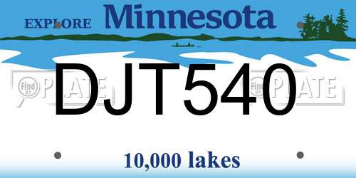 DJT540 Minnesota License Plate