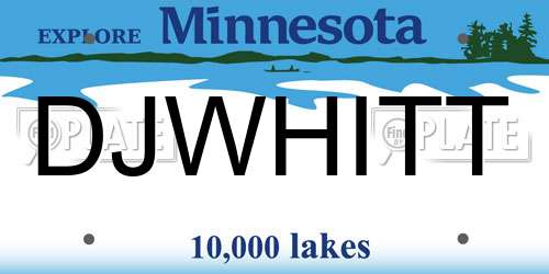 DJWHITT Minnesota License Plate