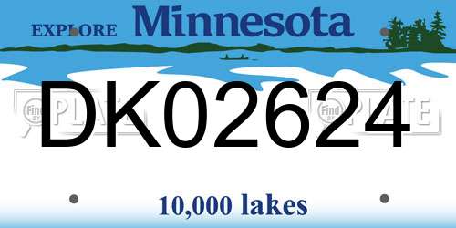 DK02624 Minnesota License Plate