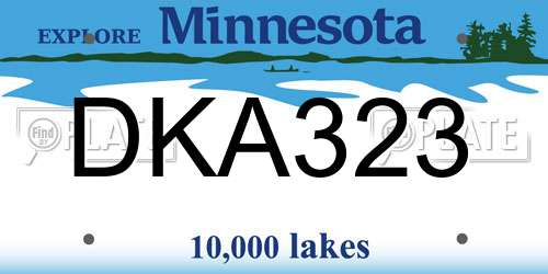 DKA323 Minnesota License Plate