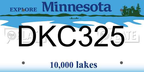 DKC325 Minnesota License Plate