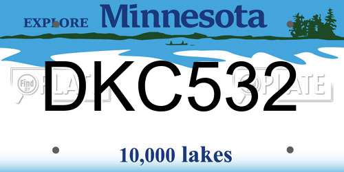 DKC532 Minnesota License Plate
