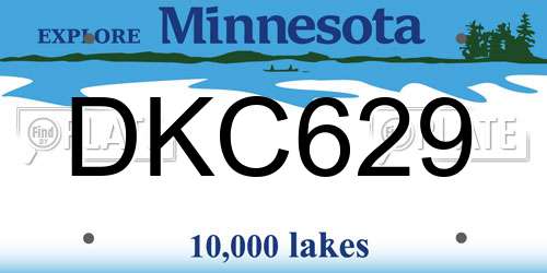 DKC629 Minnesota License Plate
