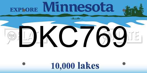 DKC769 Minnesota License Plate