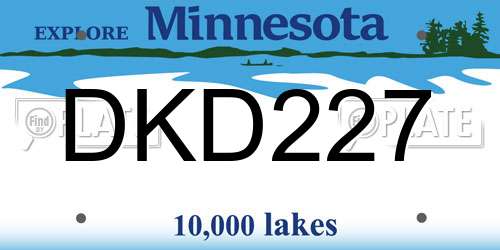 DKD227 Minnesota License Plate
