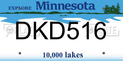 DKD516 Minnesota License Plate