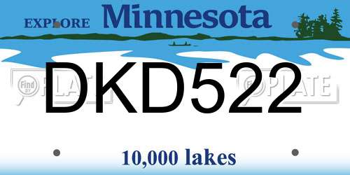 DKD522 Minnesota License Plate