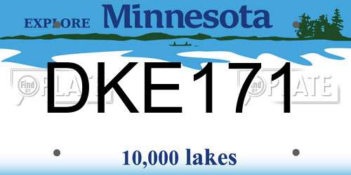 DKE171 Minnesota License Plate