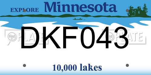 DKF043 Minnesota License Plate