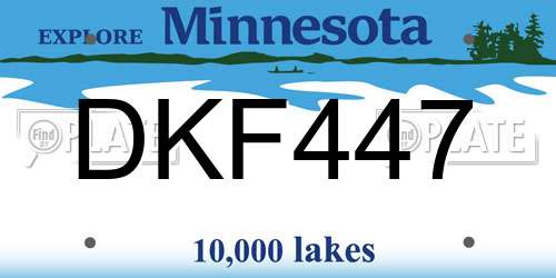 DKF447 Minnesota License Plate
