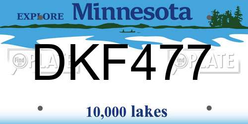 DKF477 Minnesota License Plate
