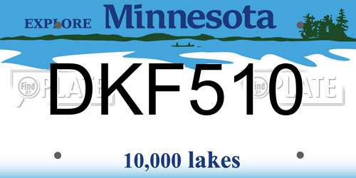 DKF510 Minnesota License Plate