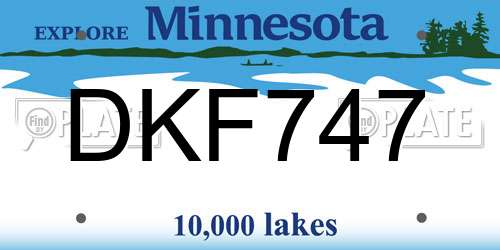 DKF747 Minnesota License Plate