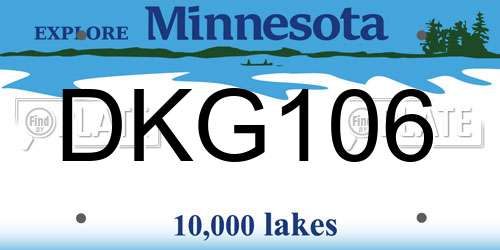 DKG106 Minnesota License Plate