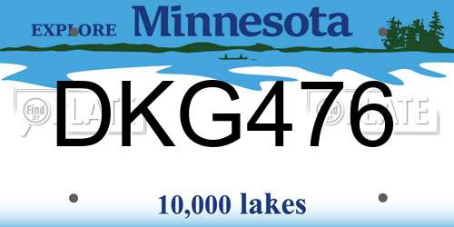 DKG476 Minnesota License Plate