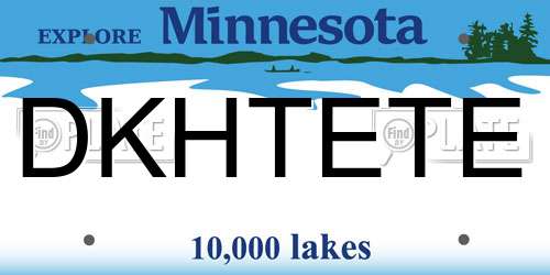 DKHTETE Minnesota License Plate