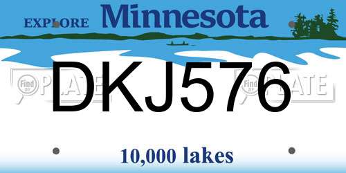 DKJ576 Minnesota License Plate