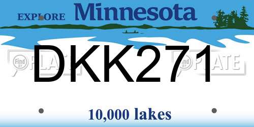 DKK271 Minnesota License Plate