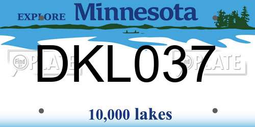 DKL037 Minnesota License Plate