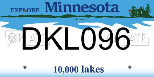 DKL096 Minnesota License Plate