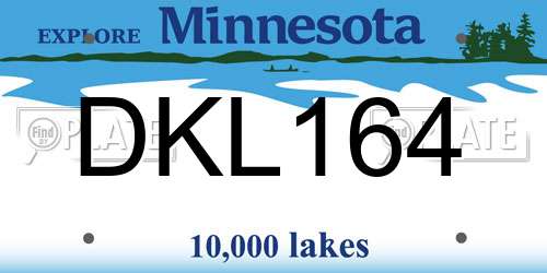 DKL164 Minnesota License Plate
