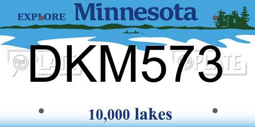 DKM573 Minnesota License Plate