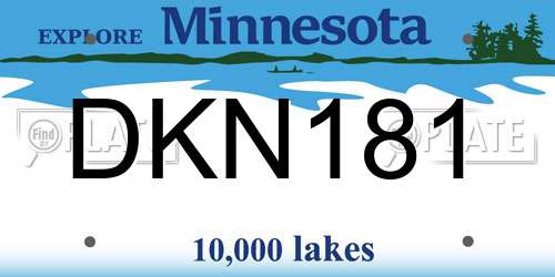 DKN181 Minnesota License Plate