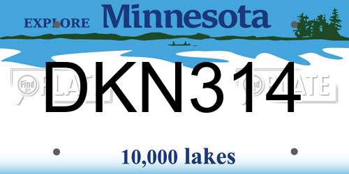 DKN314 Minnesota License Plate