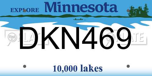 DKN469 Minnesota License Plate