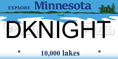 DKNIGHT Minnesota License Plate