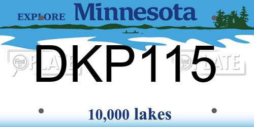 DKP115 Minnesota License Plate