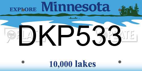 DKP533 Minnesota License Plate