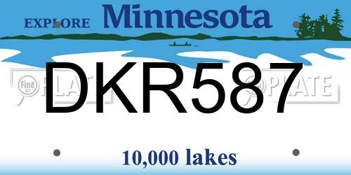 DKR587 Minnesota License Plate