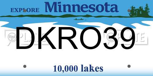 DKRO39 Minnesota License Plate