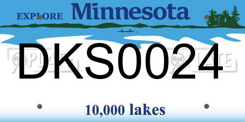 DKS0024 Minnesota License Plate