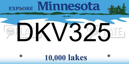 DKV325 Minnesota License Plate
