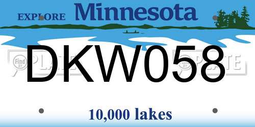 DKW058 Minnesota License Plate