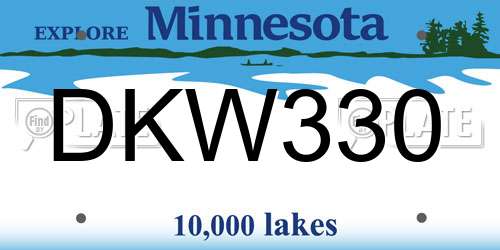DKW330 Minnesota License Plate