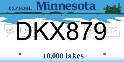 DKX879 Minnesota License Plate
