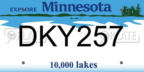 DKY257 Minnesota License Plate