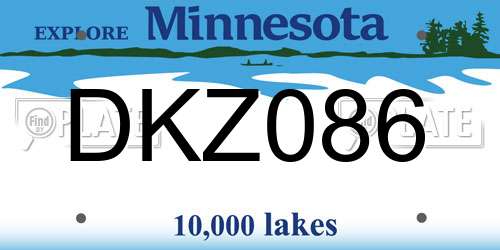 DKZ086 Minnesota License Plate