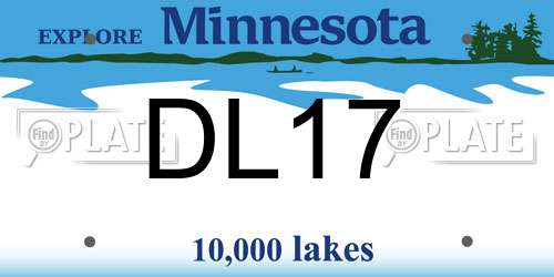 DL17 Minnesota License Plate