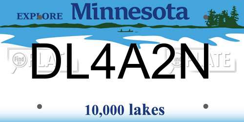 DL4A2N Minnesota License Plate