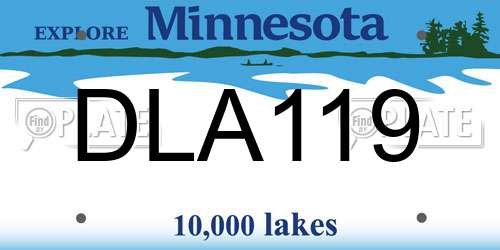DLA119 Minnesota License Plate